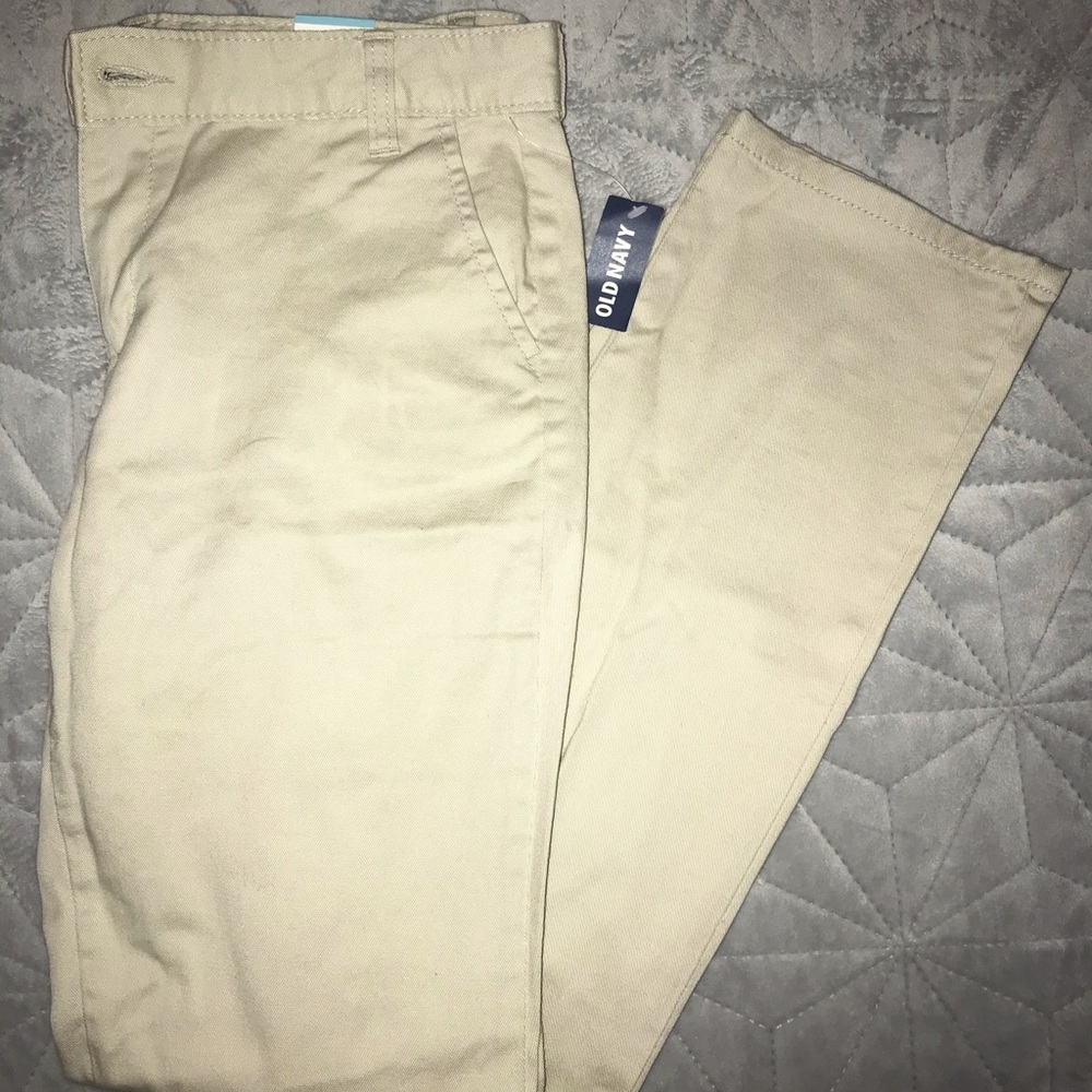 girls skinny khaki uniform pants